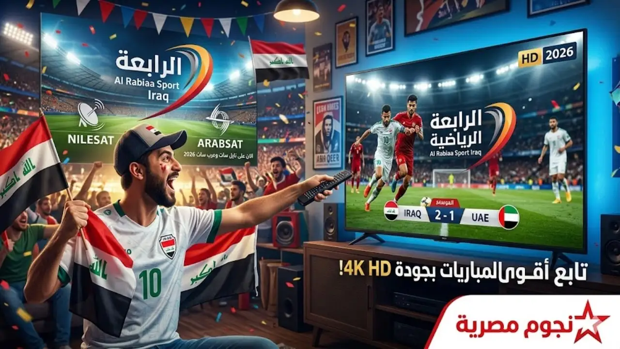 تردد قناة الرابعة الرياضية العراقية الجديد على نايل سات وعرب سات